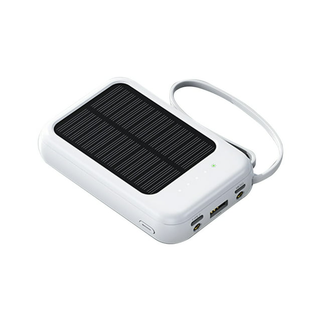 Kieccall 20000mah Solar Power Bank With Built-In Cables, Outdoor Camping Portable Charger For Mobile Devices