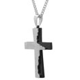 thumbnail image 2 of Men's Black Stainless Steel The Lord's Prayer Tablet Cross Pendant - Brilliance Fine Jewelry, 2 of 4