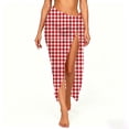 thumbnail image 3 of HVOBTTY Summer Women's Wrap Maxi Skirt Plaid Wrap Cover Up Lightweight Soft Fabric Multi Use As Swim Cover Up Beach Shawl for Resort, 3 of 5