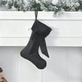 thumbnail image 4 of Mecorevxz Christmas Tree Bow Pattern Xmas Stockings 15 Inches Canvas with Faux Fur Suitable for Fireplace Hanging Stockings,Christmas Gifts(Black), 4 of 7