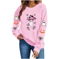 thumbnail image 3 of Enjoytime Halloween Womens Sweatshirt Fall Fashion Long Sleeve Pullover Tops Casual Cute Ghost Graphic Crewneck Sweatshirts, 3 of 7