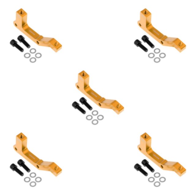 Guardoinrt Durable Bicycle Bike Disc Brake Mount Adapter Reliable Caliper PM to IS Conversion Gold Rear 5Set