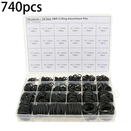 

740pcs/Set Plumbing Hose Nitrile Rubber Seal Ring Washer Assortment Kit