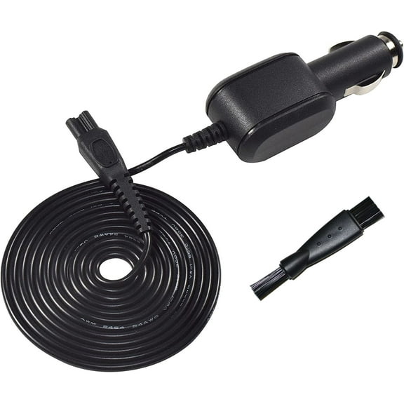HQRP Car Charger DC Adapter Power Cord for Philips Norelco HQ8505, HQ-8505, 272217190075 Replacement   HQRP Cleaning Brush