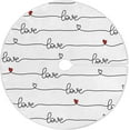 thumbnail image 1 of FMSHPON Valentines Mother's Day Love Line Xmas Christmas Tree Skirt Stand Mat for Holiday Party Decoration Indoor Outdoor 48 inches, 1 of 6