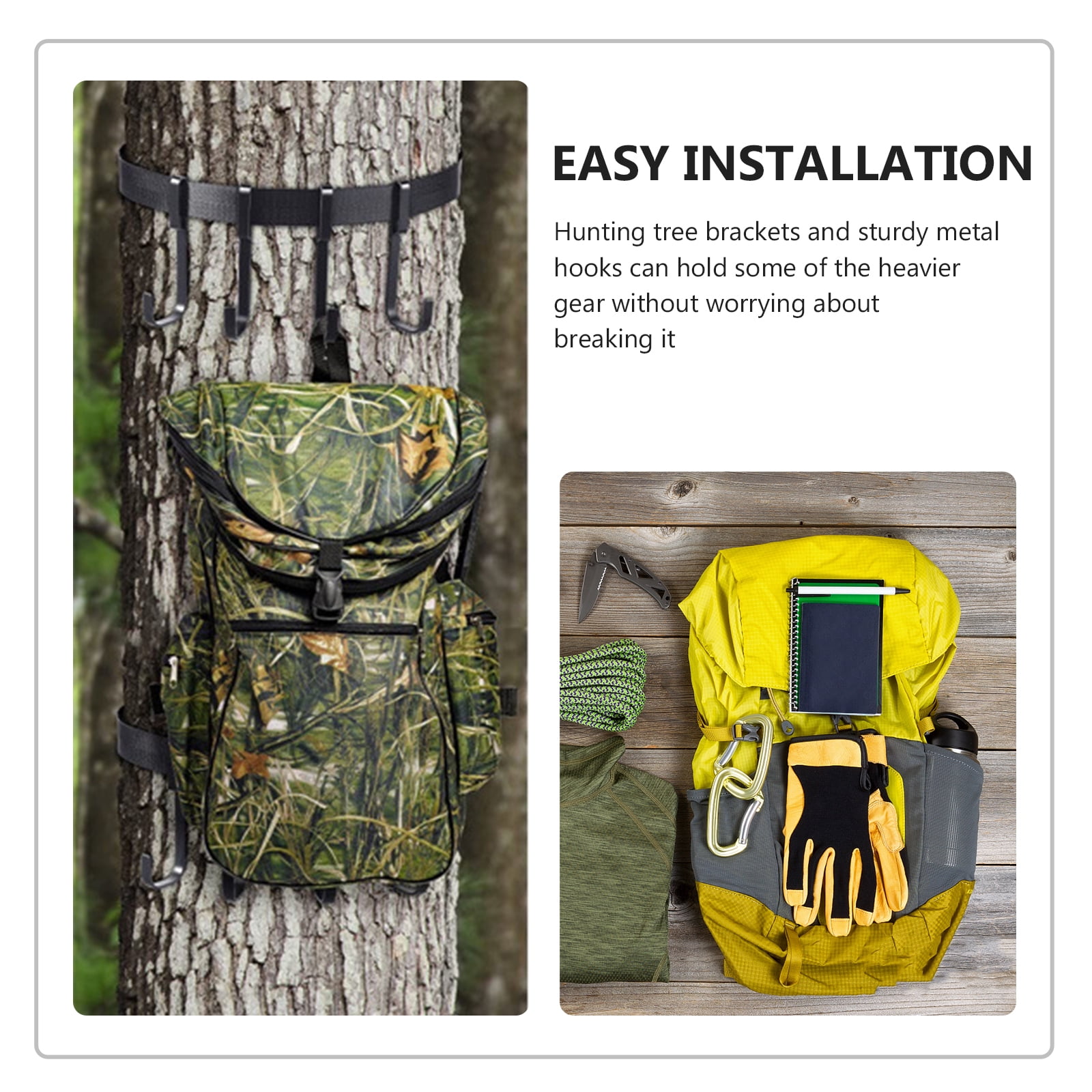 Nicehomfit Tree Stand Accessories for Hunting, Black Multi Hook Straps, 4Sets