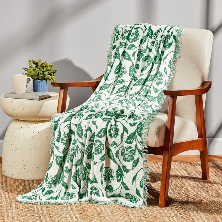 Mainstays by Becky G. & Alejandra Tapestry Knit Throw, Green