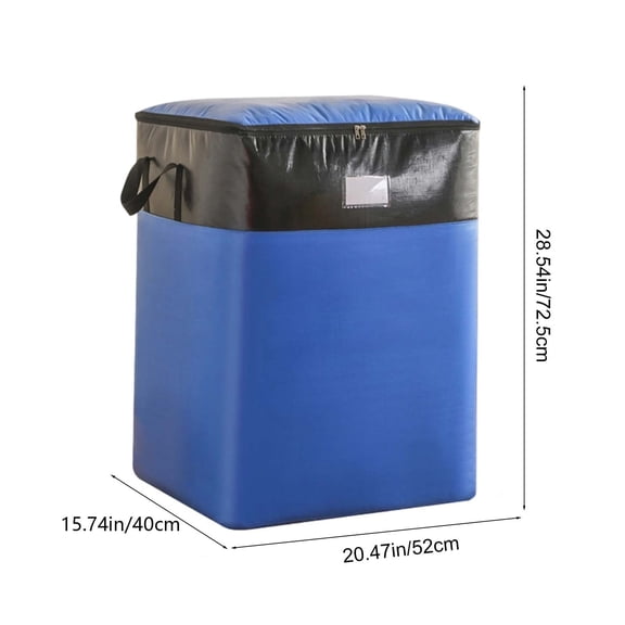Extra Large Heavy Duty Waterproof Moving Storage Bag with Zipper | 140L Capacity Tote for Clothes, Bedding & Travel | Reinforced Handles & Thick Material | 1 Pack