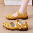 thumbnail image 5 of Miluxas Womens Wedges Flats Shoes, Breathable Solid Color Comfort Round Toe Low Heel Slip-on Light Weight Walking Shoes Yellow 9(42), 5 of 7