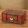 thumbnail image 6 of AFQH Vintage Wooden Storage Box With Buckle Jewelry Storage Box Organization Box, 6 of 10