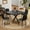 Black + MDF+Iron + Seats 4, variant on Holaki Square Dining Table Set,Mid Century Modern Square Dining Table for 4 Person,Faux Marble Tabletop, Iron Legs,Coffee Table for Kitchen Dining Room,Office,Save Space