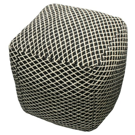 Lia Pouf Upholstered in Black Fabric