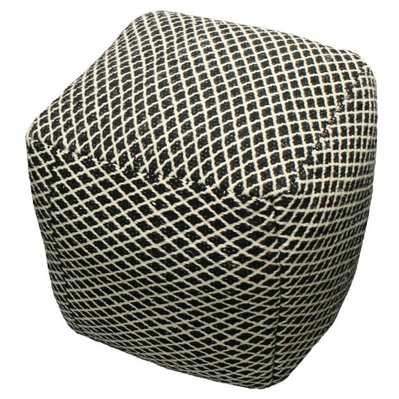 Lia Pouf Upholstered in Black Fabric