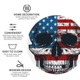 thumbnail image 3 of Disketp American Flag Skull Funny Coasters,4 Pcs Leather Coasters with Holder, Perfect Housewarming Hostess Gifts,Protect Furniture from Water Marks Scratch and Damage-Round Shape, 3 of 6