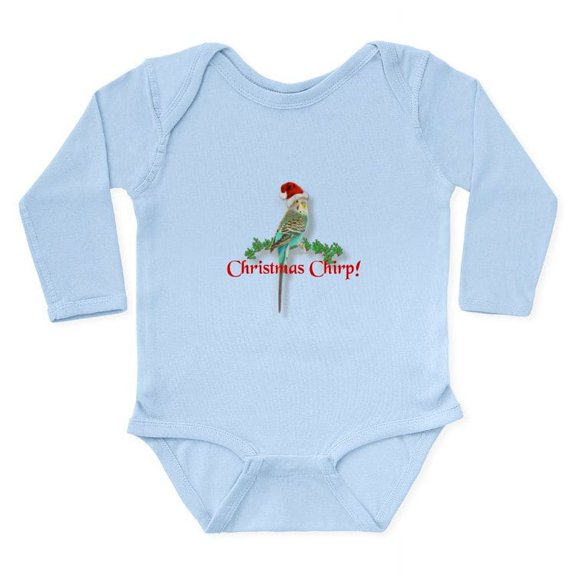 CafePress - Christmas Budgie Long Sleeve Infant Bodysuit - Long Sleeve Cotton Baby Bodysuit