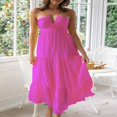thumbnail image 2 of Women Halterneck Long Dress A-Line Sleeveless Backless Flowy Maxi Beach Dress, 2 of 6