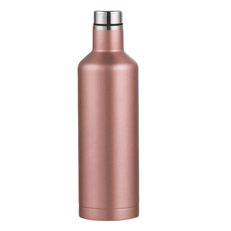 

Insulated Bottle - Double Walled Stainless Steel Wine Bottle and Insulated Wine Tumbler Tumblers for Hot or Cold Drinks Travel Wine Glass Rose Gold