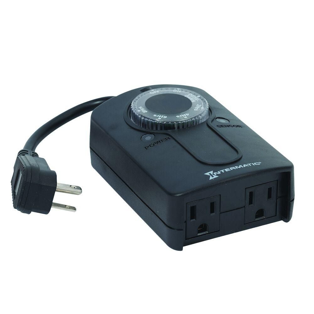 Minuterie enfichable à détection de lumière extérieure Intermatic avec préréglages faciles