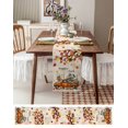 thumbnail image 6 of Table Runners 48 Inches Long Dress Scarves, Fall Thanksgiving Farmhouse Kitchen/Dining Table Runner, Short Coffee Tablerunners, Orange Maple Leaf Pumpkin Scarecrows 13x48 Inch, 6 of 7