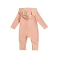 thumbnail image 4 of Thorn Tree Newborn Baby Girl Boy Hooded Romper Unisex Baby Knitted Jumpsuit Infant Kids Solid Outfits Baby Girl Boy Jumpsuit, 4 of 8