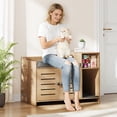 thumbnail image 4 of Babevy Large Hidden Cat Litter Box Cabinet, Double Door Enclosure Furniture with Storage Shelf, Side Table & Anti-Tracking Mat, 4 of 7