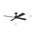 thumbnail image 4 of 330140SBK-Kichler Lighting-Lija - Ceiling Fan with Light Kit - with Transitional inspirations - 14.25 inches tall by 52 inches wide-Satin Black Finish, 4 of 5