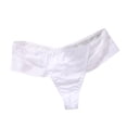 thumbnail image 2 of YWDJ Womens Thong Underwear Breathable Lace Lightweight No Show Traceless Ice Silk T-back Briefs Sexy Metal Buckle Ventilate Underpants White L, 2 of 3