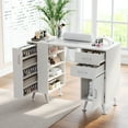 thumbnail image 7 of Manicure Table Nail Desk with Glass Top Wrist Rest Electric Dust Collector Storage Drawers Cabinet, Beauty Salon Workstation for Nail Tech, 7 of 7