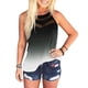 thumbnail image 3 of Gibobby MUJER Verano Gradiente Impresión Casual Malla Pieza Halter Cuello redondo Blusa suelta Camiseta sin mangas(Negro,G), 3 of 5