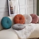 thumbnail image 4 of Nvzi Geometric Pattern Soft Round Chair Pad with Gradient Pom Pom Chair Cushion Garden Patio Home Kitchen Office Seat Cushion (White,Diameter 16), 4 of 5