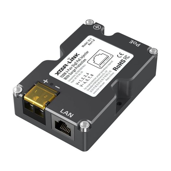 Starlink Gen 2 PoE Injecteur 150W 48V57V avec Protection contre les Surtensions – Alimentation Gigabit RJ45 pour Installations RV, Bateau, hors Réseau et Télécommandes