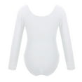 thumbnail image 2 of Runhomal Kids Girls Long Sleeves Round Neck Plain Ballet Dance Leotard Gymnastics Exercise Yoga White 8, 2 of 7