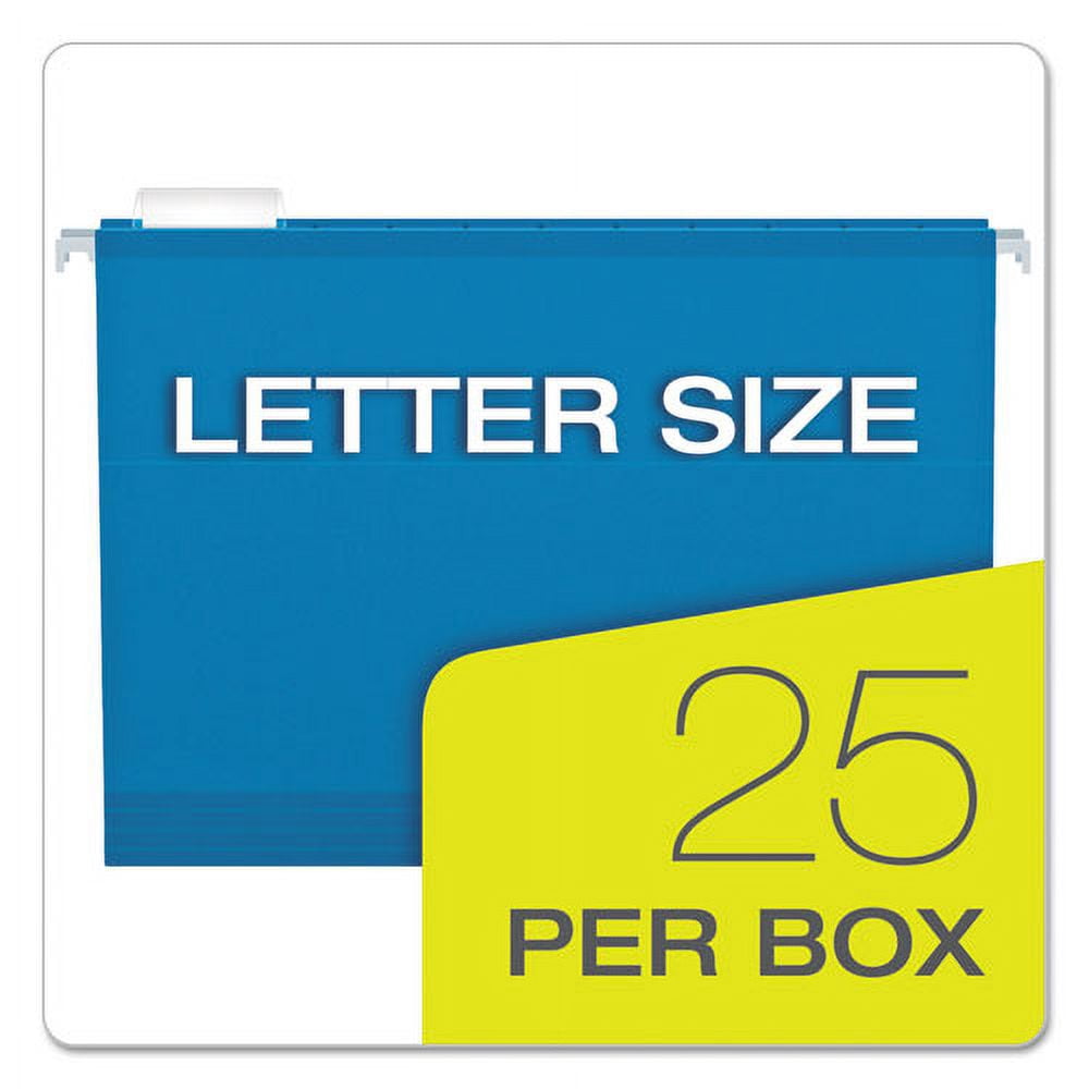 "Extra Capacity Reinforced Hanging File Folders With Box Bottom, Letter Size, 1/5-Cut Tab, Assorted, 25/box | Bundle of 5 Boxes"