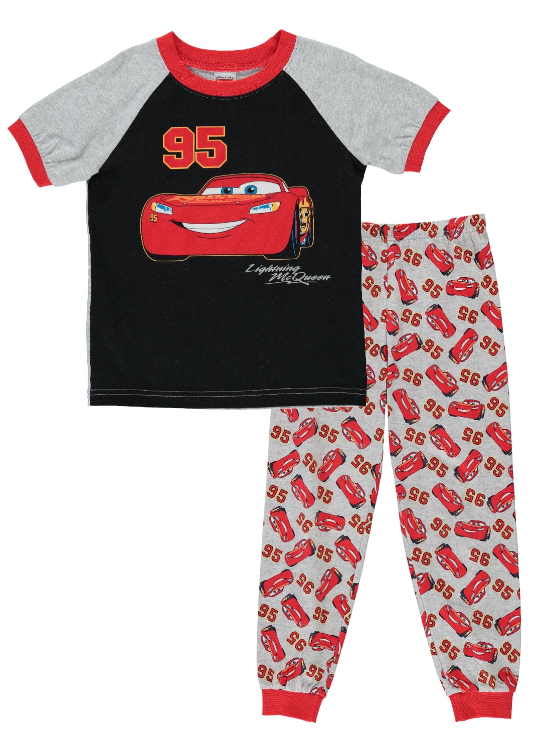Disney Cars Boys 2-Piece Cotton PJ | Short-Sleeve Top & Jogger Pants 5 ...