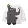 thumbnail image 2 of Camiseta de manga larga para niños, camisas de cuello redondo con patrón de animales de dibujos animados lindos para la escuela en casa, 2 of 2