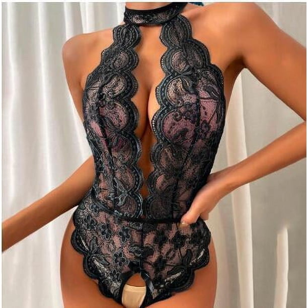 Encaje perspectiva sexy tentación sexy chica encantadora ropa interior abrir el cuello sexy pijamas