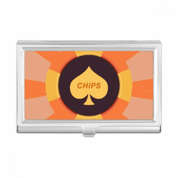 Yellow Spade Chips Illustration Pattern Business Card Holder Case Pocket Box Wallet