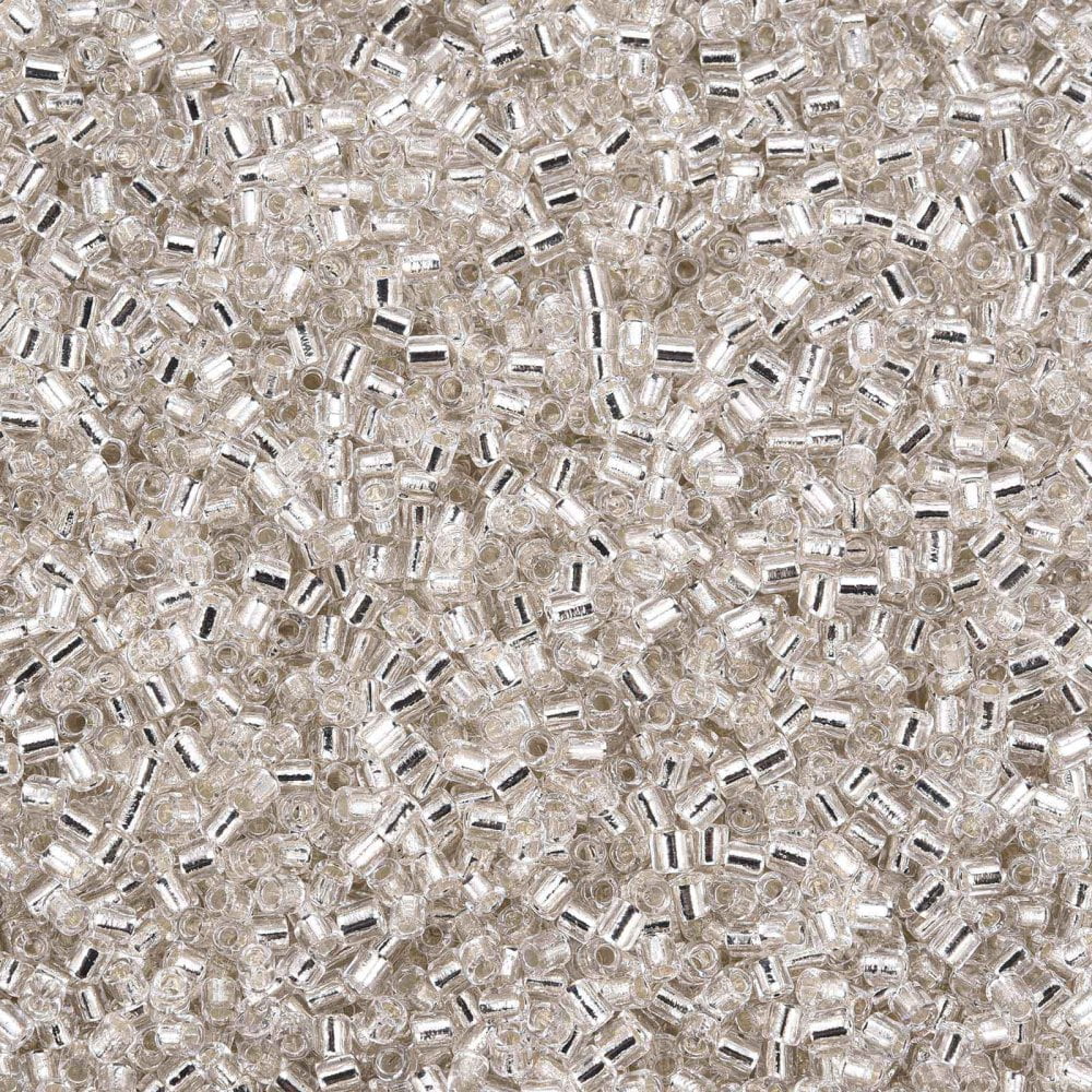Glass Bugle Beads Silver Lined Floral White 1.8~2.2x1.8~2mm Hole: 0.8~0.9mm about 15000pcs/pound