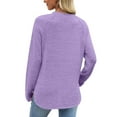 thumbnail image 4 of Posijego Women's Basic Long Sleeve Shirts Classic Tee Fall Tunic Tops Plain Loose Casual T-Shirts for Women, 4 of 7