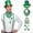 Hat,bandana,suspenders,buttons, variant on PMU 4 Pcs St. Patrick’s Day Party Costume Accessory Bundle, Green Plastic Top Hat, Glitter Shamrock Sunglasses, Shamrock Lei and Green Satin Sash