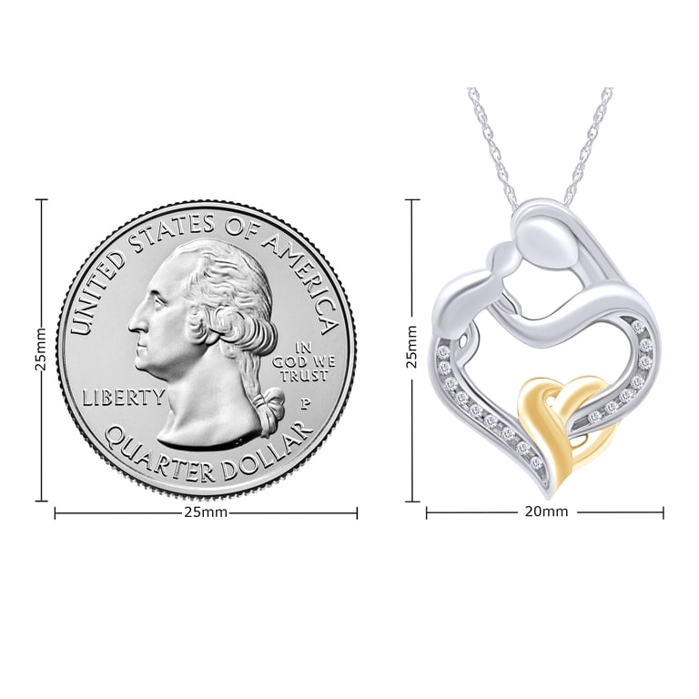 AFFY Crown Pendant – 14K Gold Over Sterling Silver With 0.20 Ct Round Cubic Zirconia
