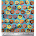 thumbnail image 1 of Soimoi Moss Georgette Fabric Donuts Food Print Fabric by The Yard 42 Inch Wide, 1 of 3
