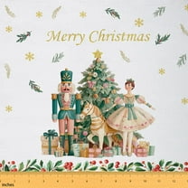 Castle Fairy Teens Xmas Nutcracker Fabric by the Yard 3 Yards,Merry Christmas Sewing Fabric,Sparkling Sequins Fabric for Sewing,Lightweight Room Decor