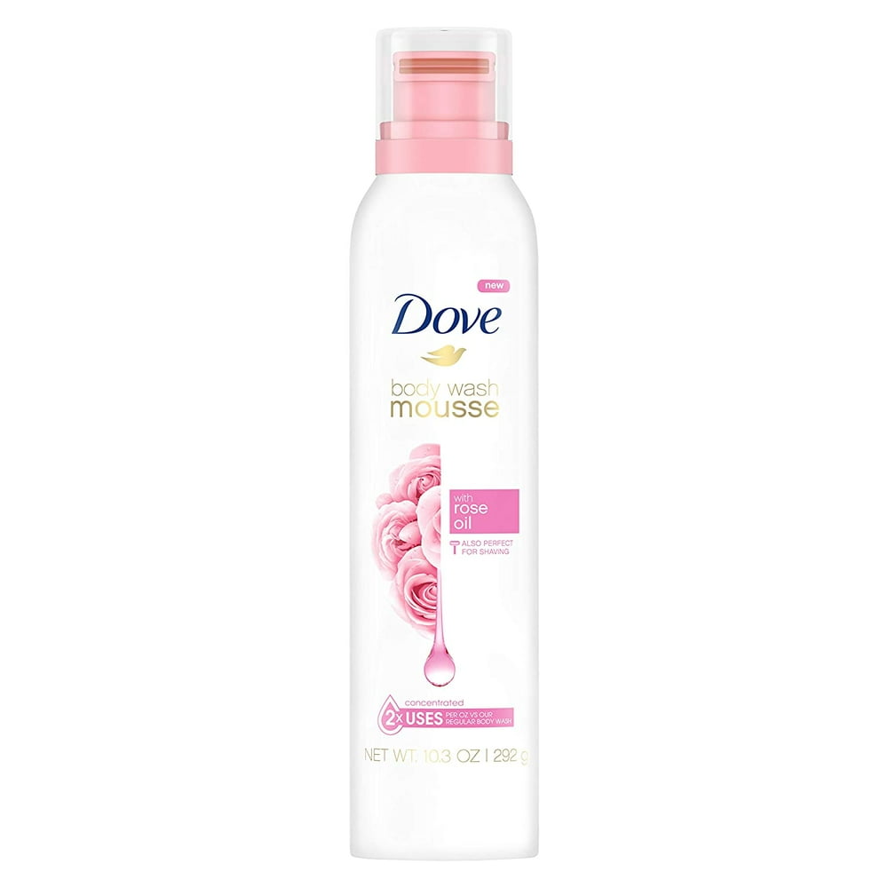 6PK Dove Body Wash Foaming Mousse, Rose Oil, 10.3oz
