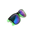 thumbnail image 4 of Retro Sunglasses - Two-tone Black Green Frame / Mirror Lens, 4 of 7