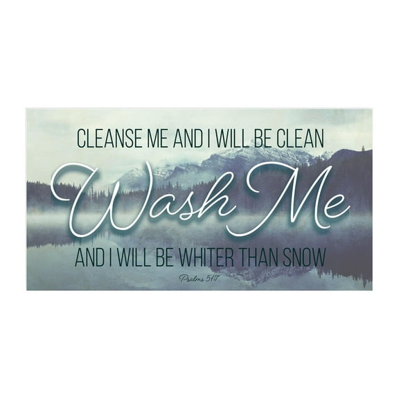 Whiter Than Snow Misty Blue Mountain 20 x 10 Wood Wall Sign Plaque