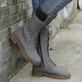 thumbnail image 2 of Womens Winter Solid Colour Medium Tube Flat Front Zipper With Round Head And Side Zipper Boots, 2 of 9