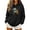 #138-Black, variant on Craaazy Halloween Graphic Sweatshirts for Women Plus Size Regular Fit Solid Color Hood Neck Pullover Long Sleeve Tops Ghost Pumpkin Print Front Pocket Fall Winter Daily Casual Outfit