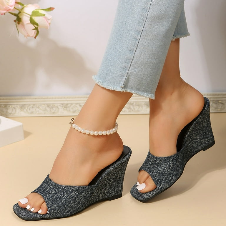 Cute denim sandals sale