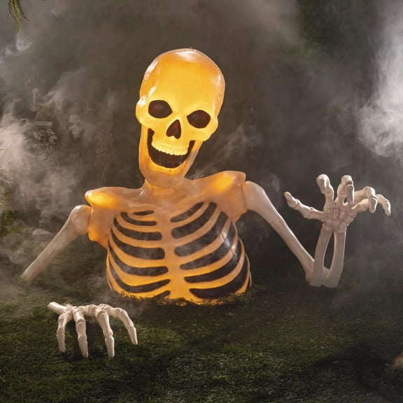 4 Ft Light-Up Groundbreaker Skeleton Halloween Decoration